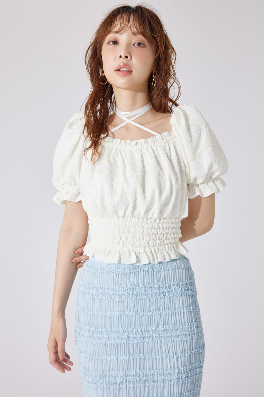 rienda「メニーウェイシャーリングショートブラウス」|シャツ・ブラウス|