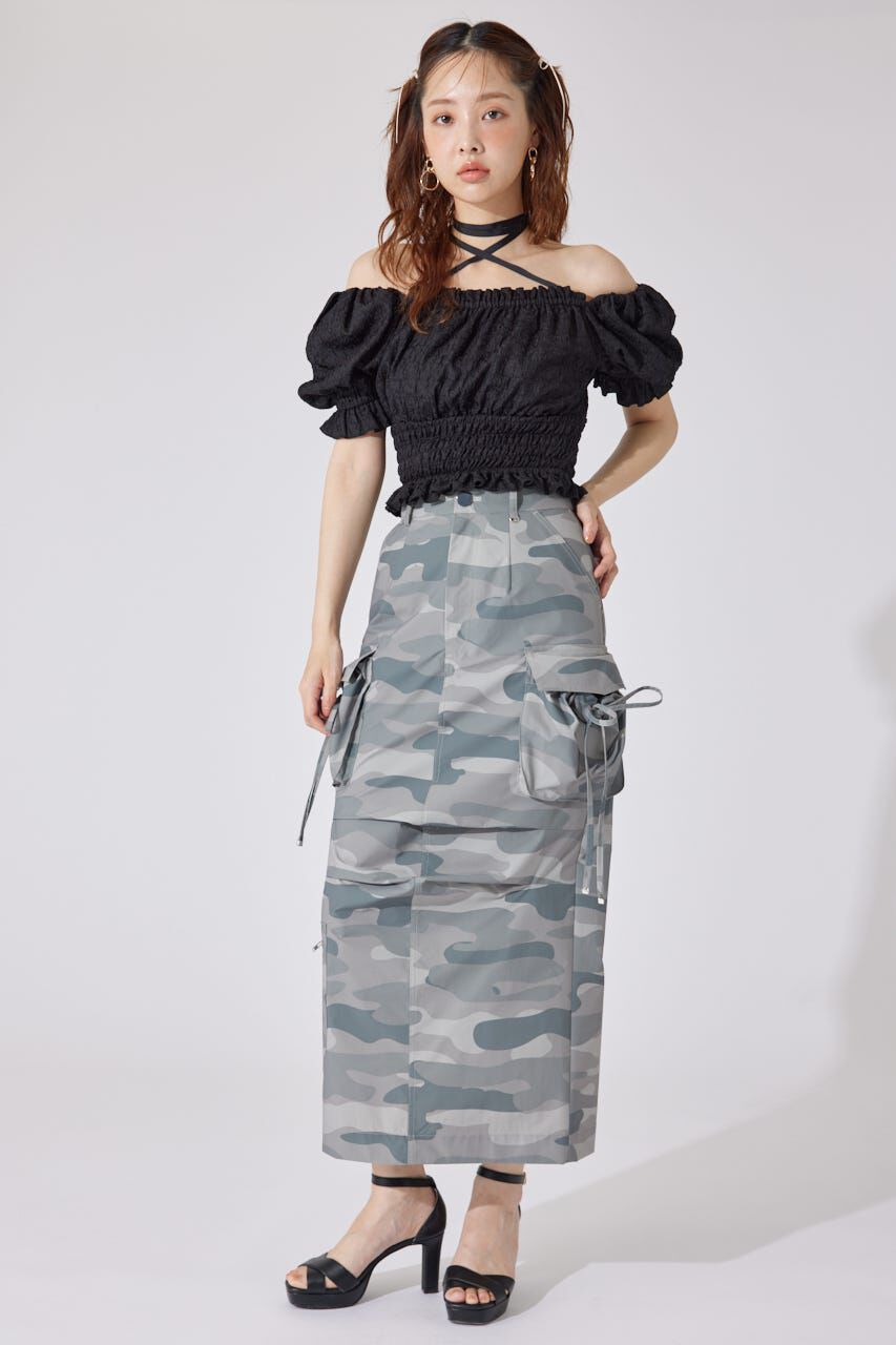 rienda「メニーウェイシャーリングショートブラウス」|シャツ・ブラウス|