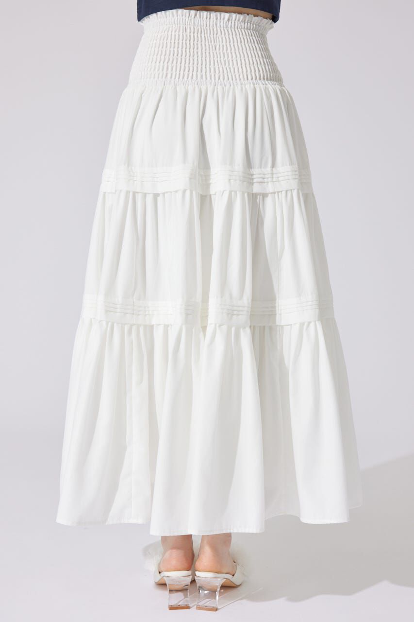rienda「ウエストシャーリングタックデザインフレアスカート」|スカート|