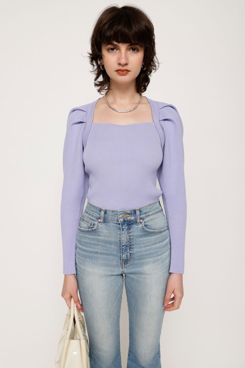 SLY「TUCK PUFF SQUARE HG トップス」|ニット・セーター|M/PUR7
