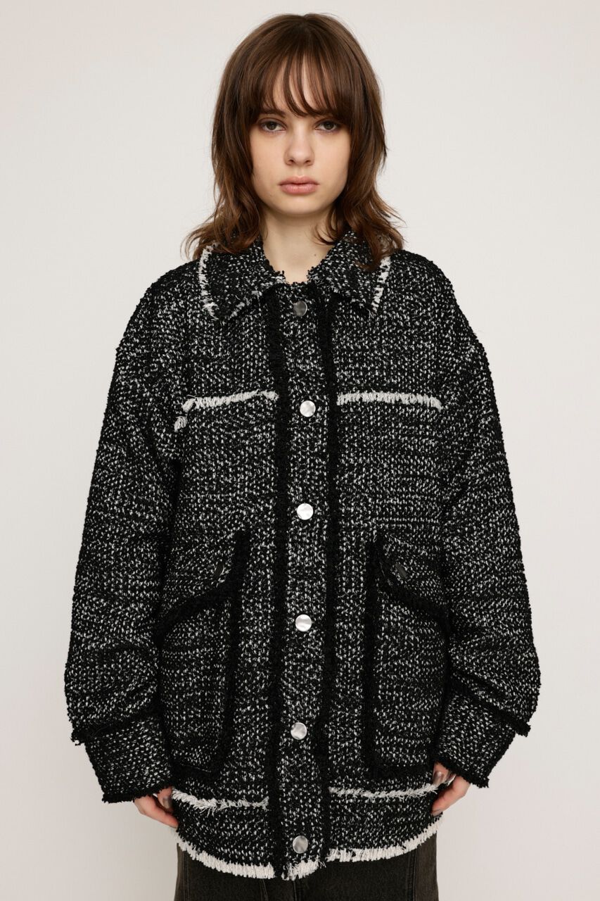 SLY「CUT OFF TWEED OVER ブルゾン」|ブルゾン・スタジャン|