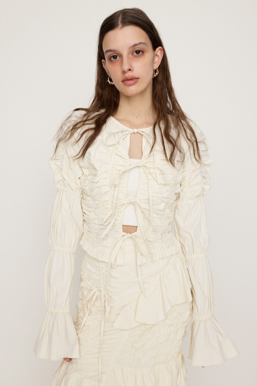 SLY「FRONT RIBBON GATHER ブラウス」|シャツ・ブラウス|IVOY3