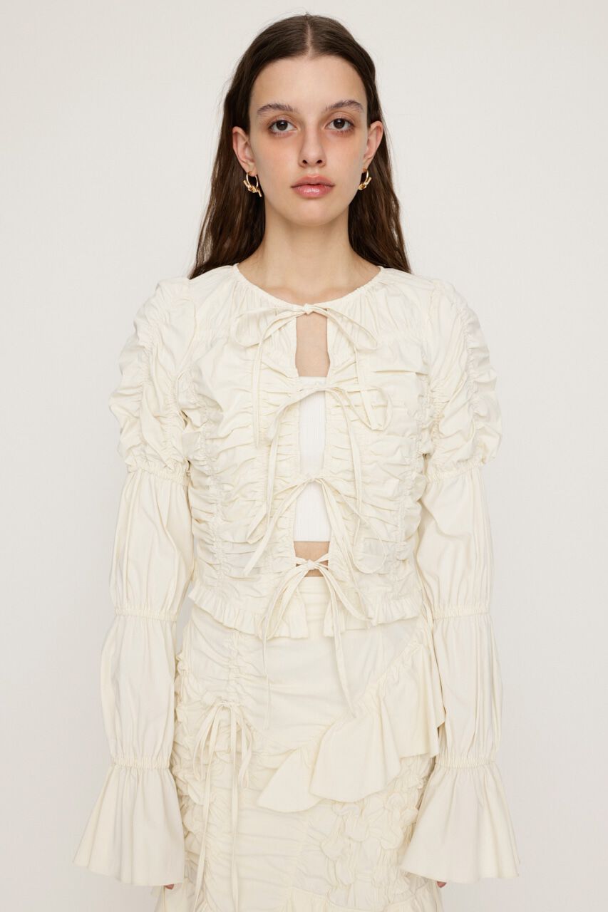 SLY「FRONT RIBBON GATHER ブラウス」|シャツ・ブラウス|