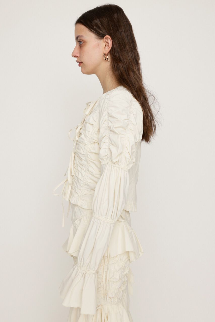 SLY「FRONT RIBBON GATHER ブラウス」|シャツ・ブラウス|