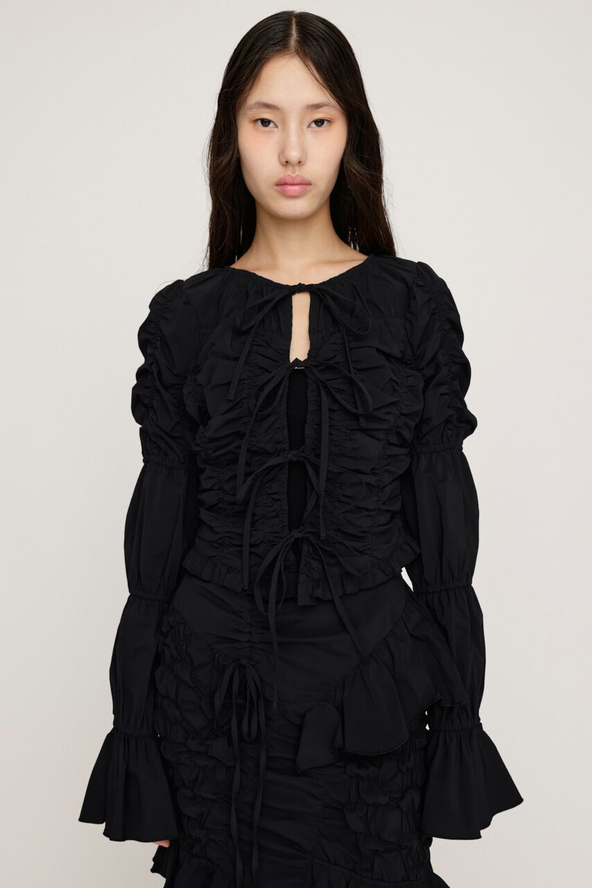 SLY「FRONT RIBBON GATHER ブラウス」|シャツ・ブラウス|