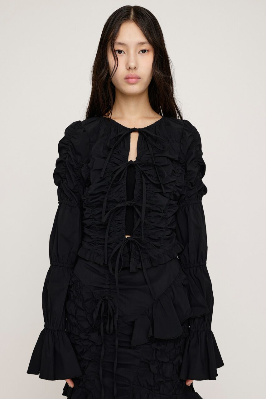 SLY「FRONT RIBBON GATHER ブラウス」|シャツ・ブラウス|