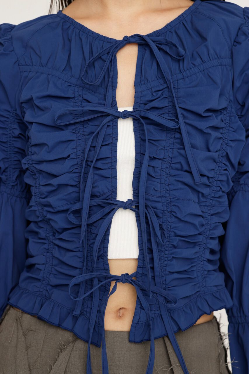 SLY「FRONT RIBBON GATHER ブラウス」|シャツ・ブラウス|