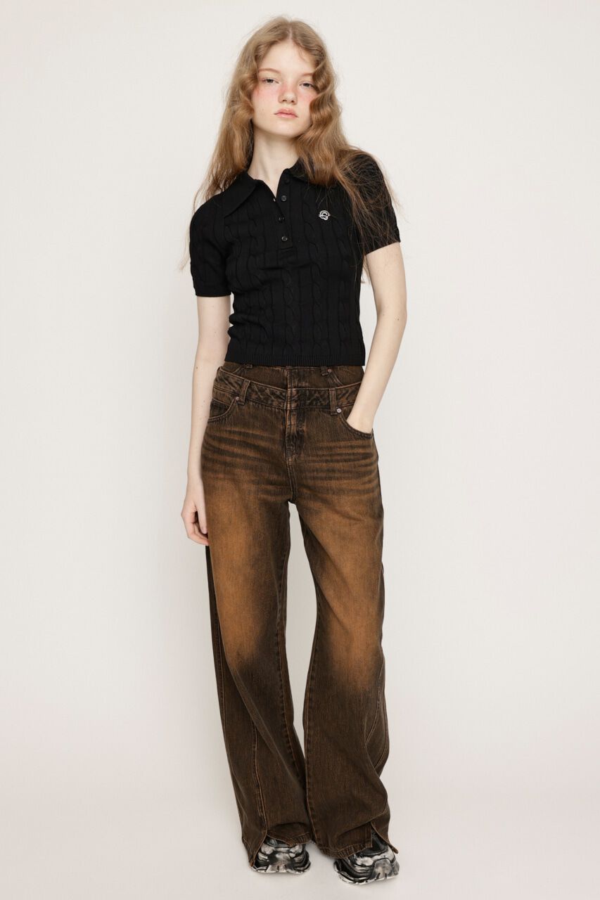 SLY「CABLE POLO KNIT トップス」|ニット・セーター|