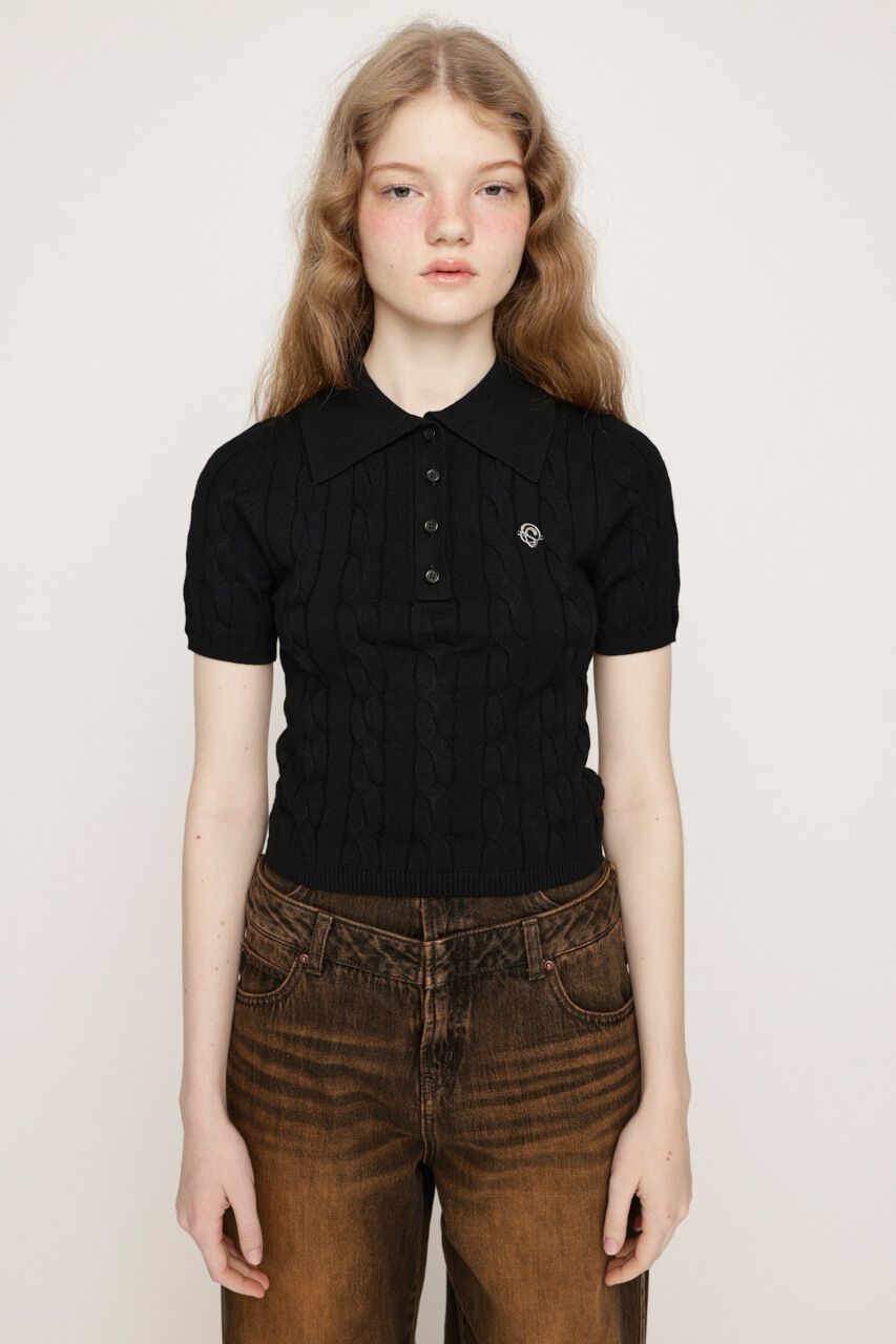 SLY「CABLE POLO KNIT トップス」|ニット・セーター|
