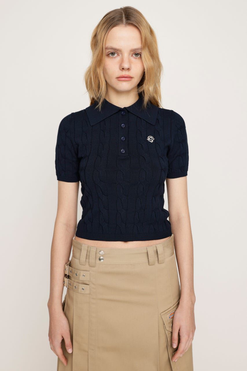 SLY「CABLE POLO KNIT トップス」|ニット・セーター|