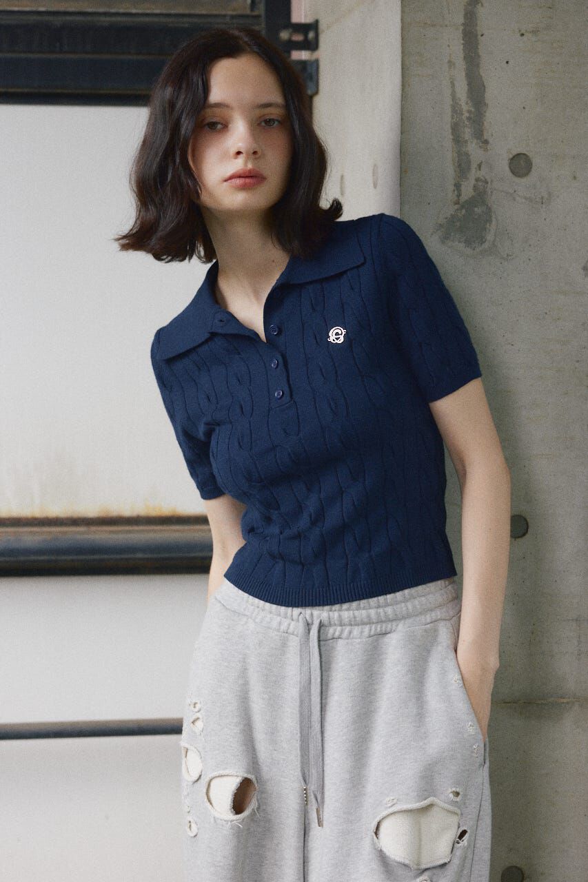SLY「CABLE POLO KNIT トップス」|ニット・セーター|