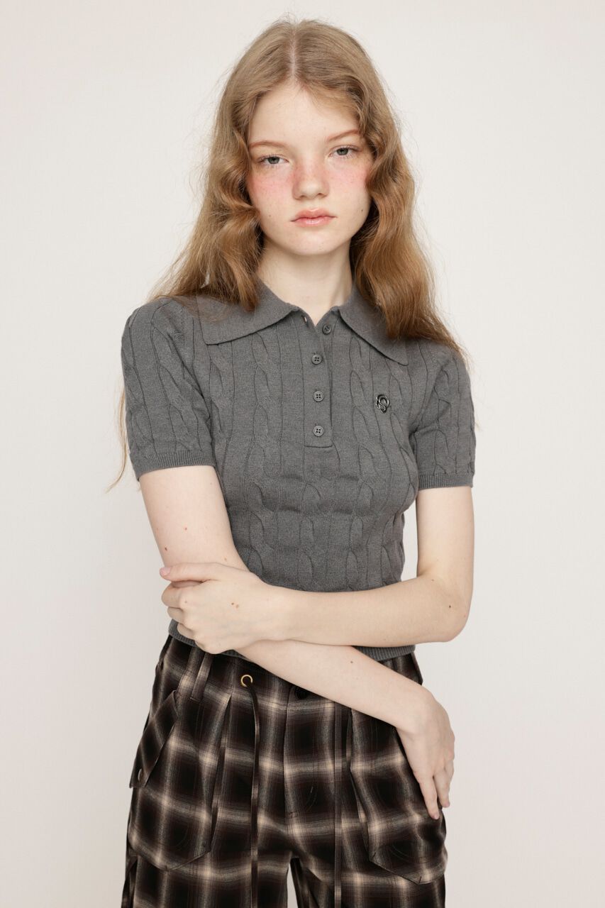 SLY「CABLE POLO KNIT トップス」|ニット・セーター|