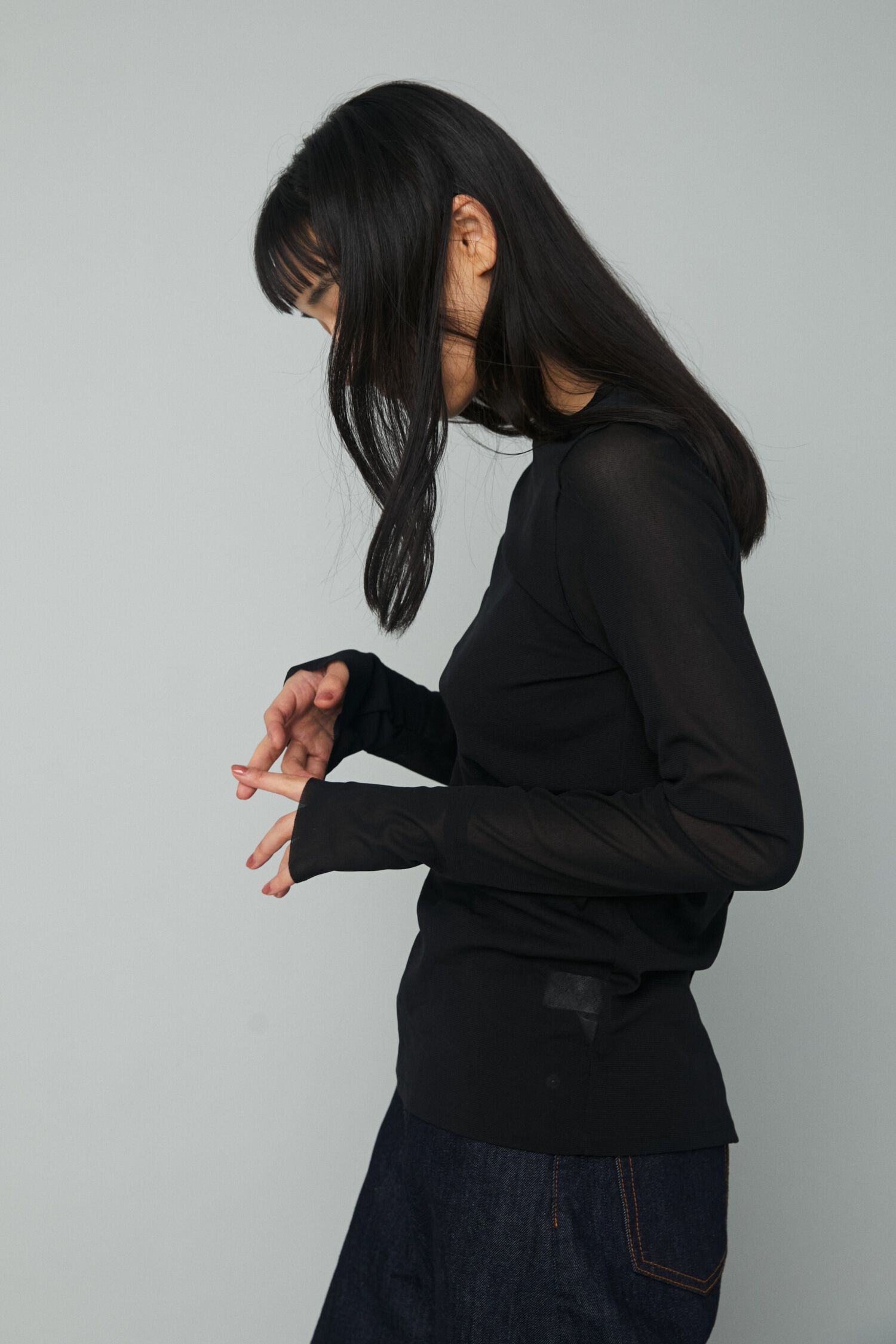 HeRIN.CYE「Crew neck mesh inner tops」|Tシャツ・カットソー|