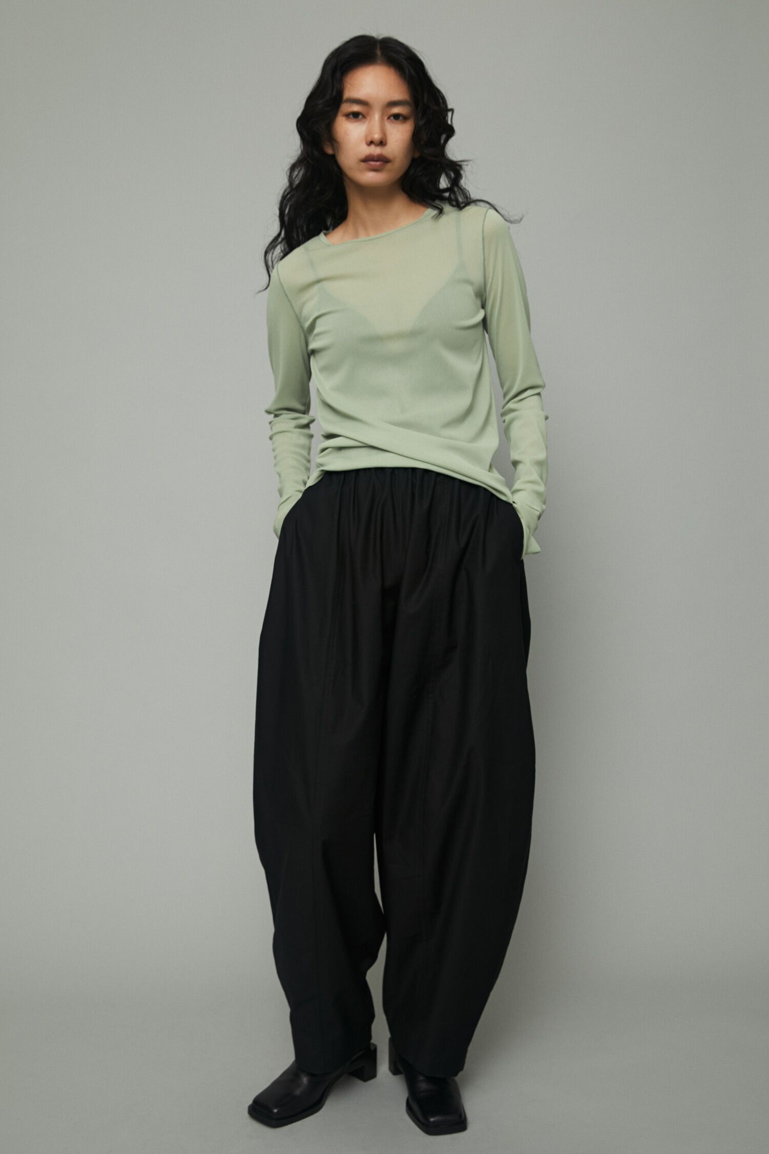 HeRIN.CYE「Crew neck mesh inner tops」|Tシャツ・カットソー|