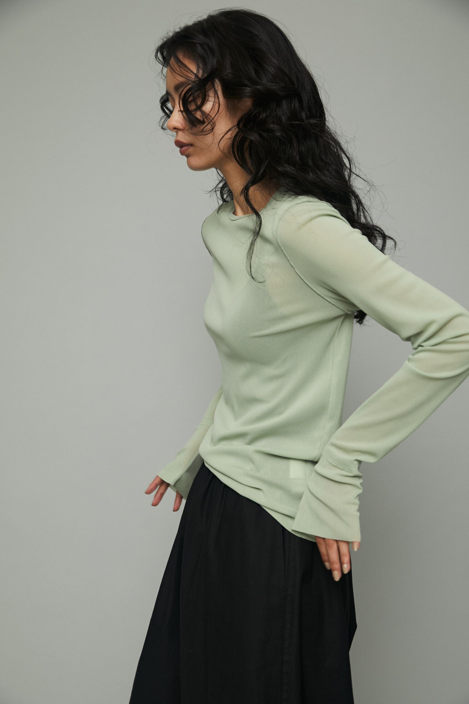 HeRIN.CYE「Crew neck mesh inner tops」|Tシャツ・カットソー|