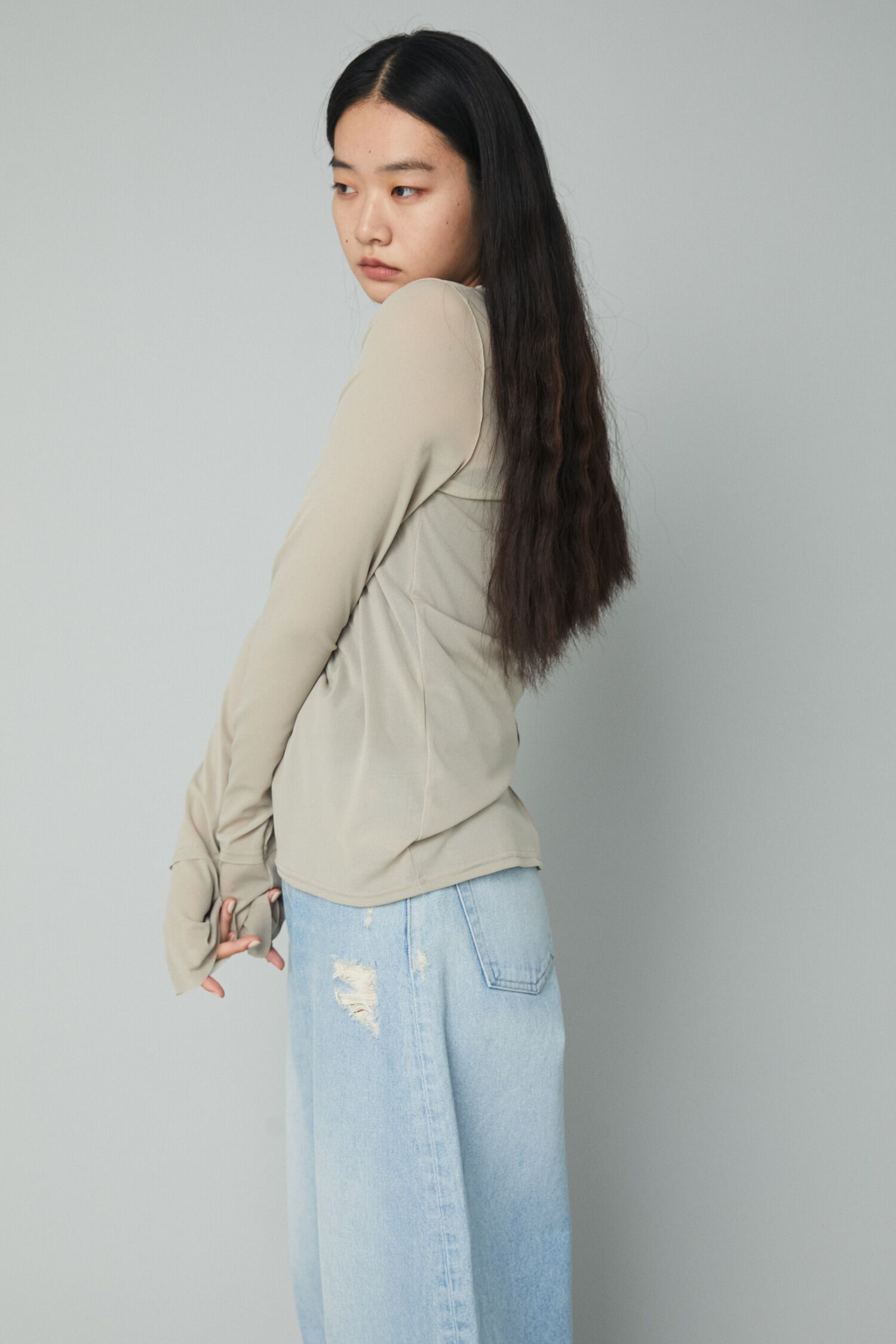 HeRIN.CYE「Crew neck mesh inner tops」|Tシャツ・カットソー|