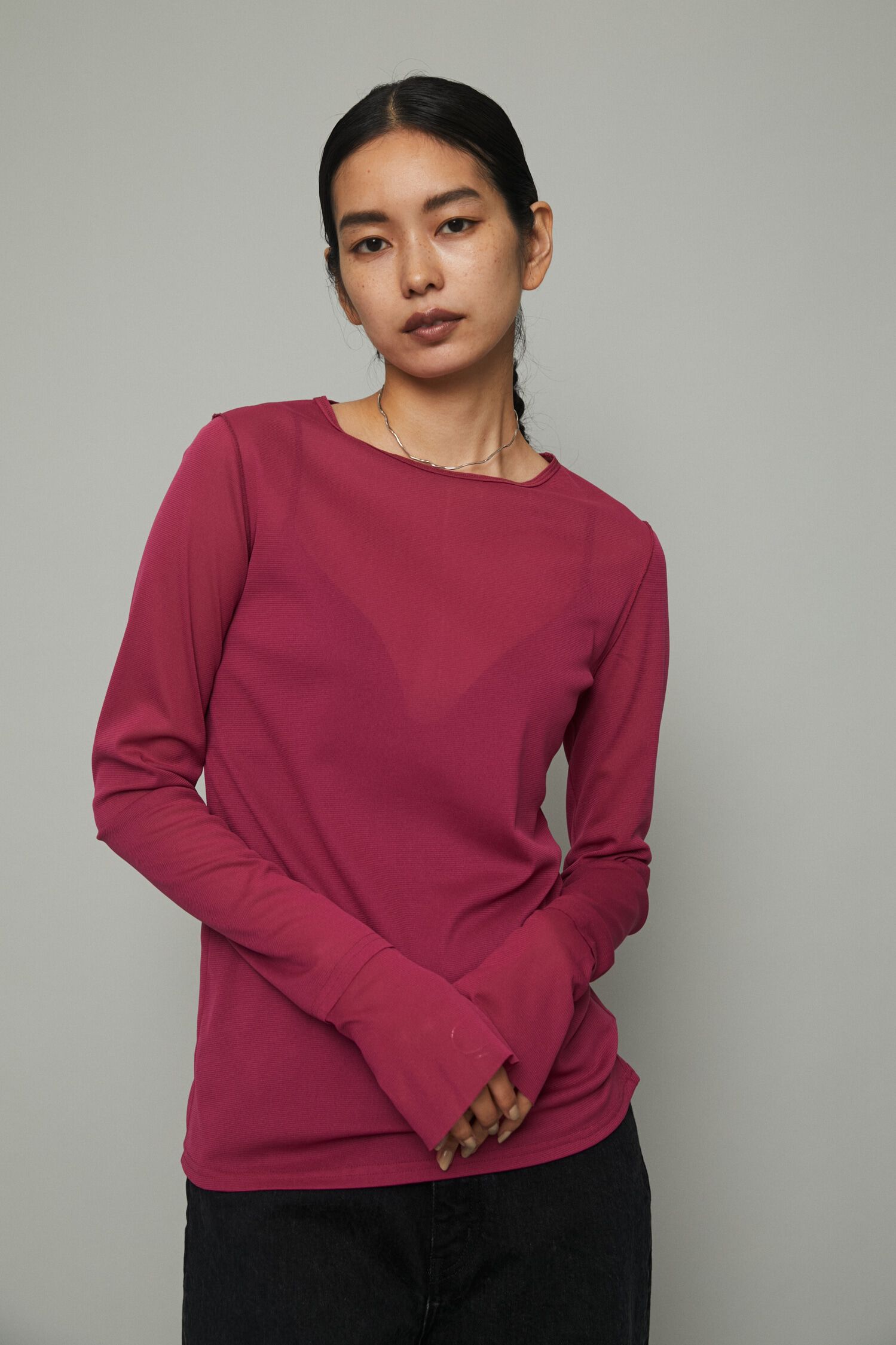 HeRIN.CYE「Crew neck mesh inner tops」|Tシャツ・カットソー|