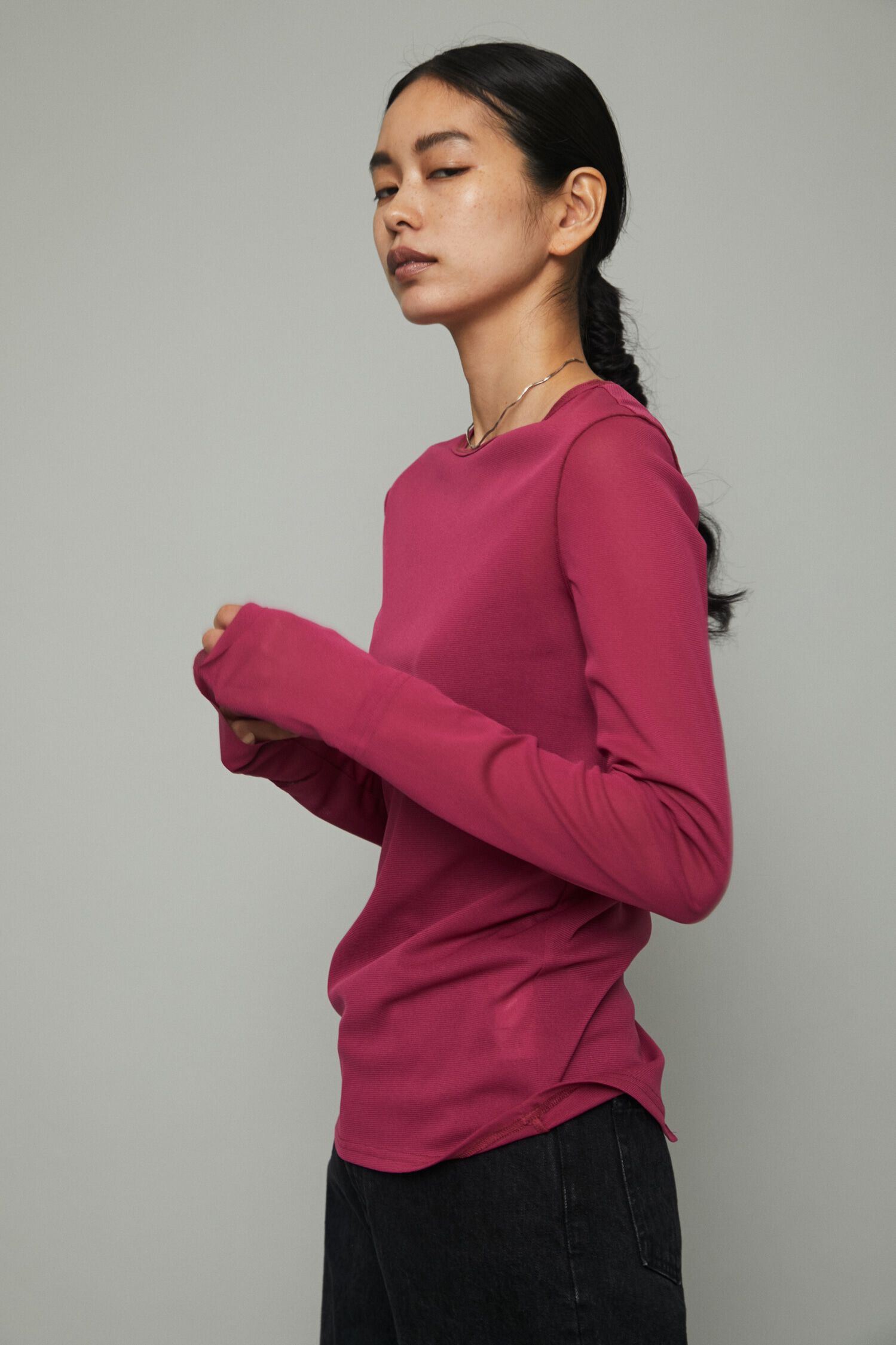 HeRIN.CYE「Crew neck mesh inner tops」|Tシャツ・カットソー|