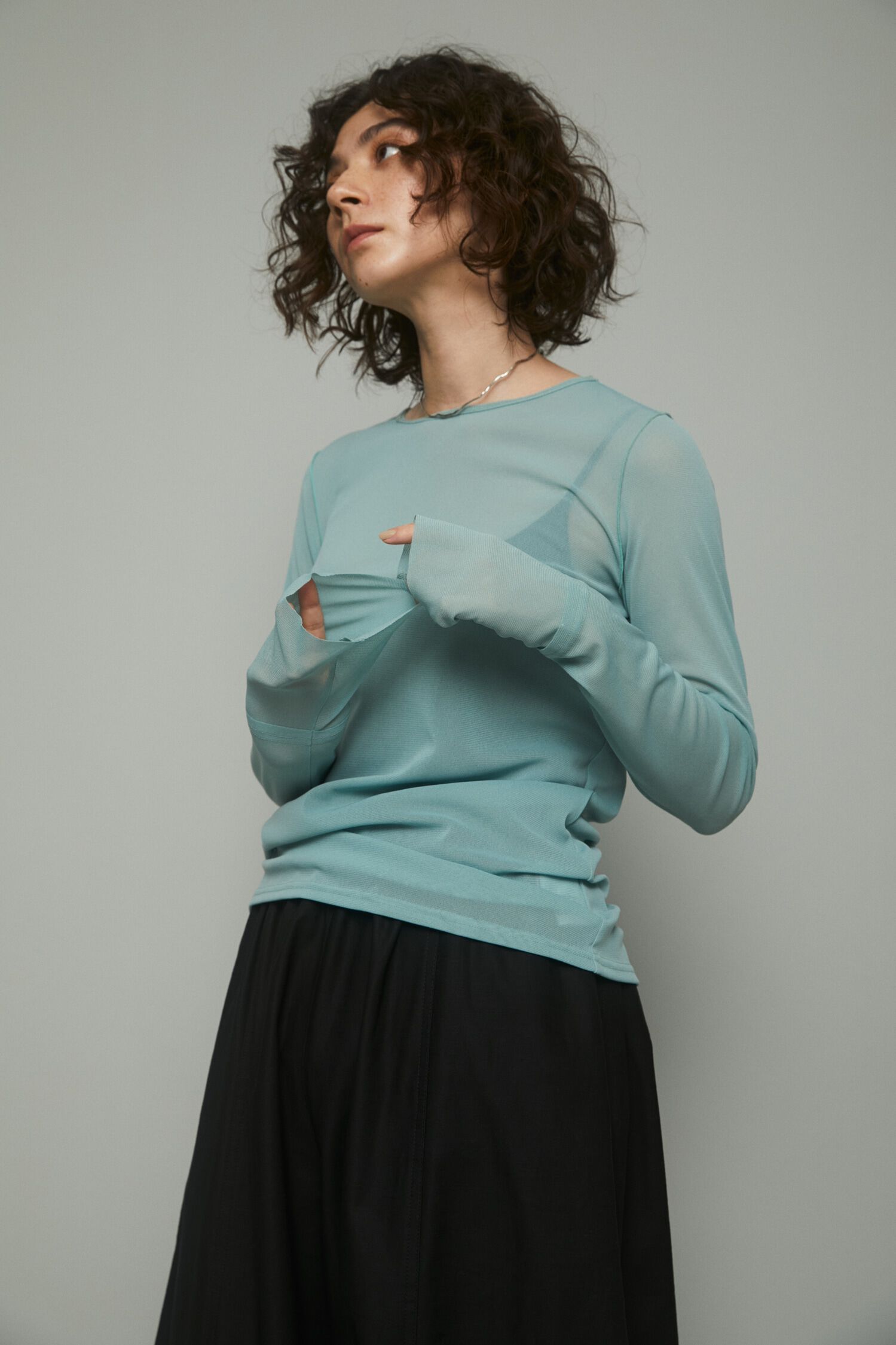 HeRIN.CYE「Crew neck mesh inner tops」|Tシャツ・カットソー|