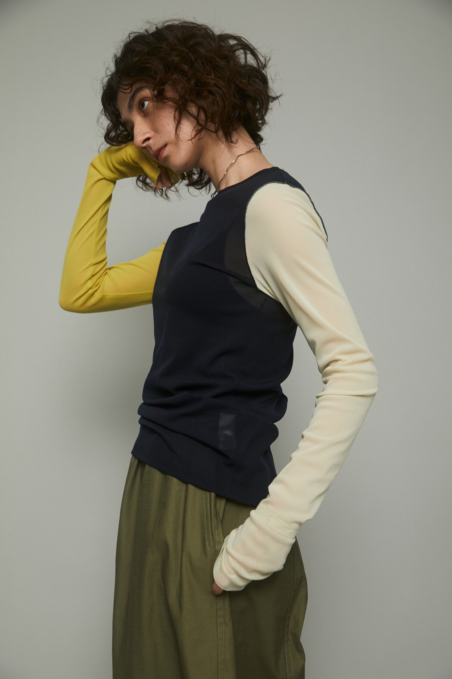 HeRIN.CYE「Crew neck mesh inner tops」|Tシャツ・カットソー|