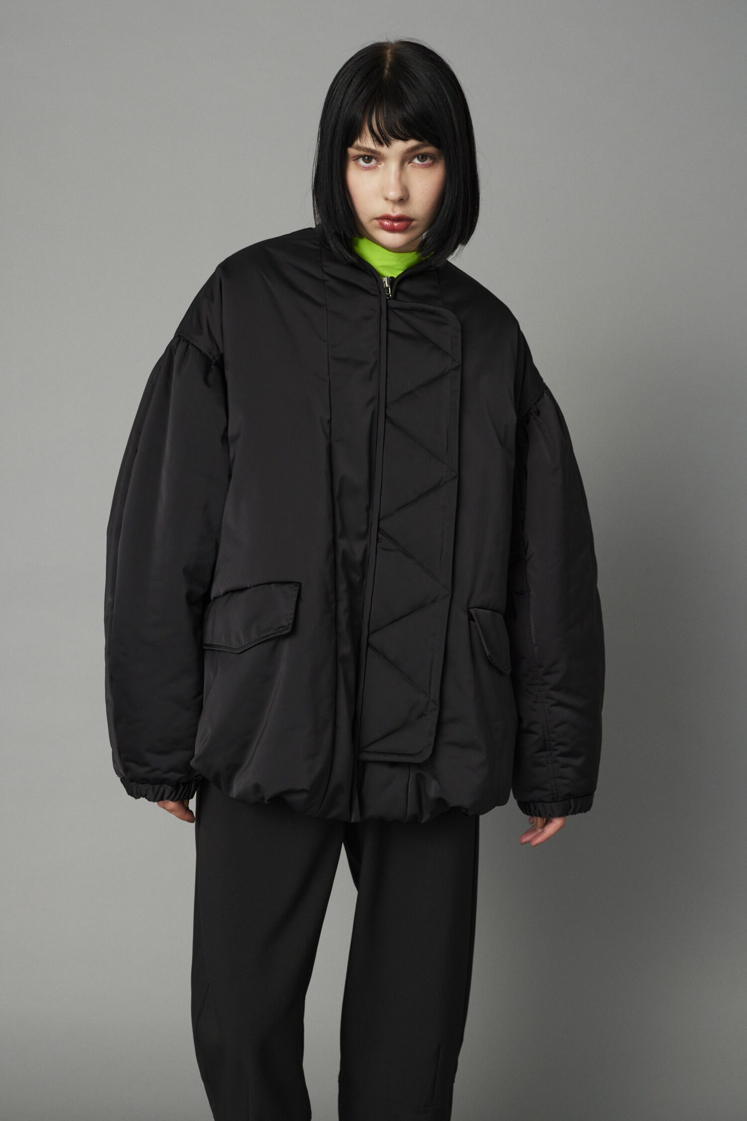 HeRIN.CYE「Egg MA-1」|ブルゾン・スタジャン|BLK