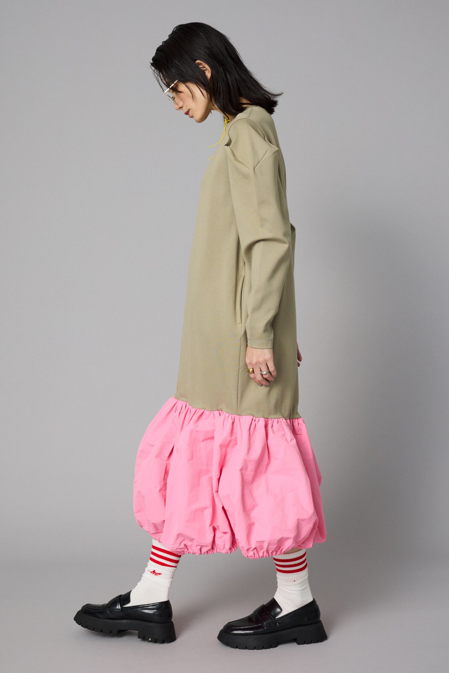 HeRIN.CYE「Balloon hem ponte dress」|ワンピース|