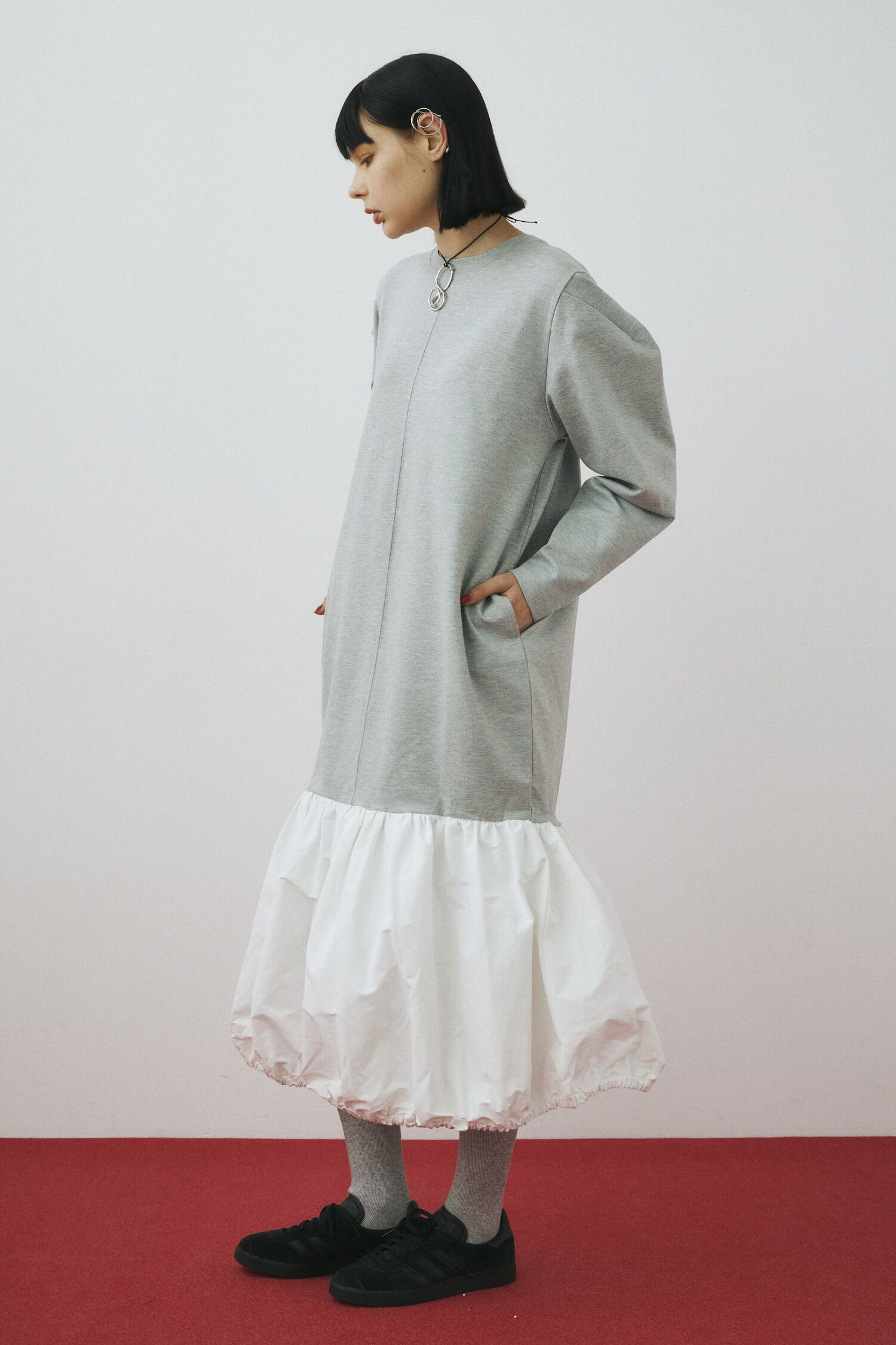 HeRIN.CYE「Balloon hem ponte dress」|ワンピース|