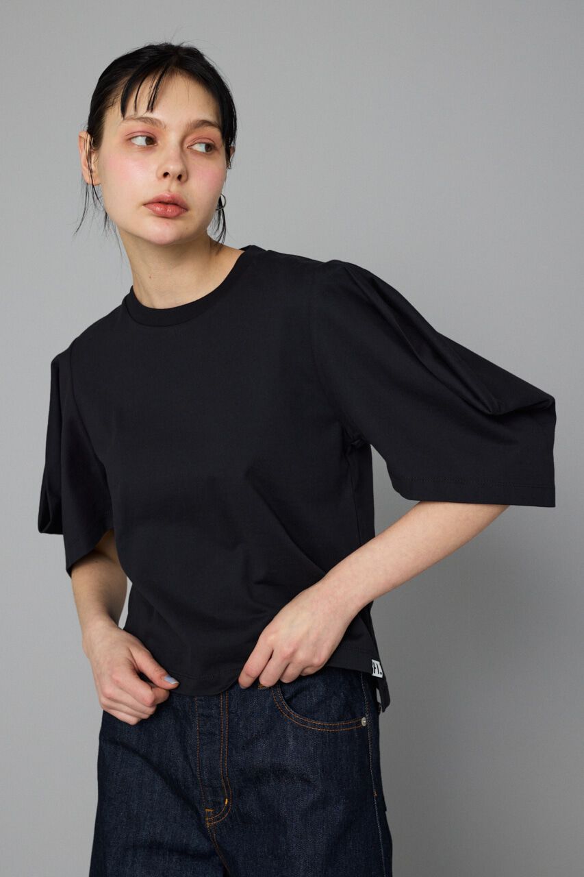 HeRIN.CYE「Tuck sleeve cut tops」|Tシャツ・カットソー|BLK