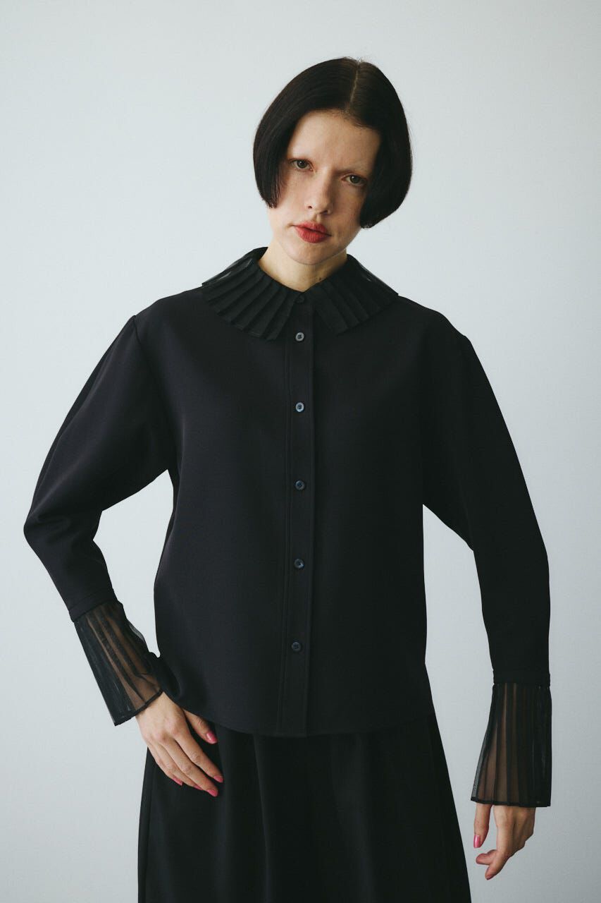 HeRIN.CYE「CLO Pleats collar blouse」|シャツ・ブラウス|BLK