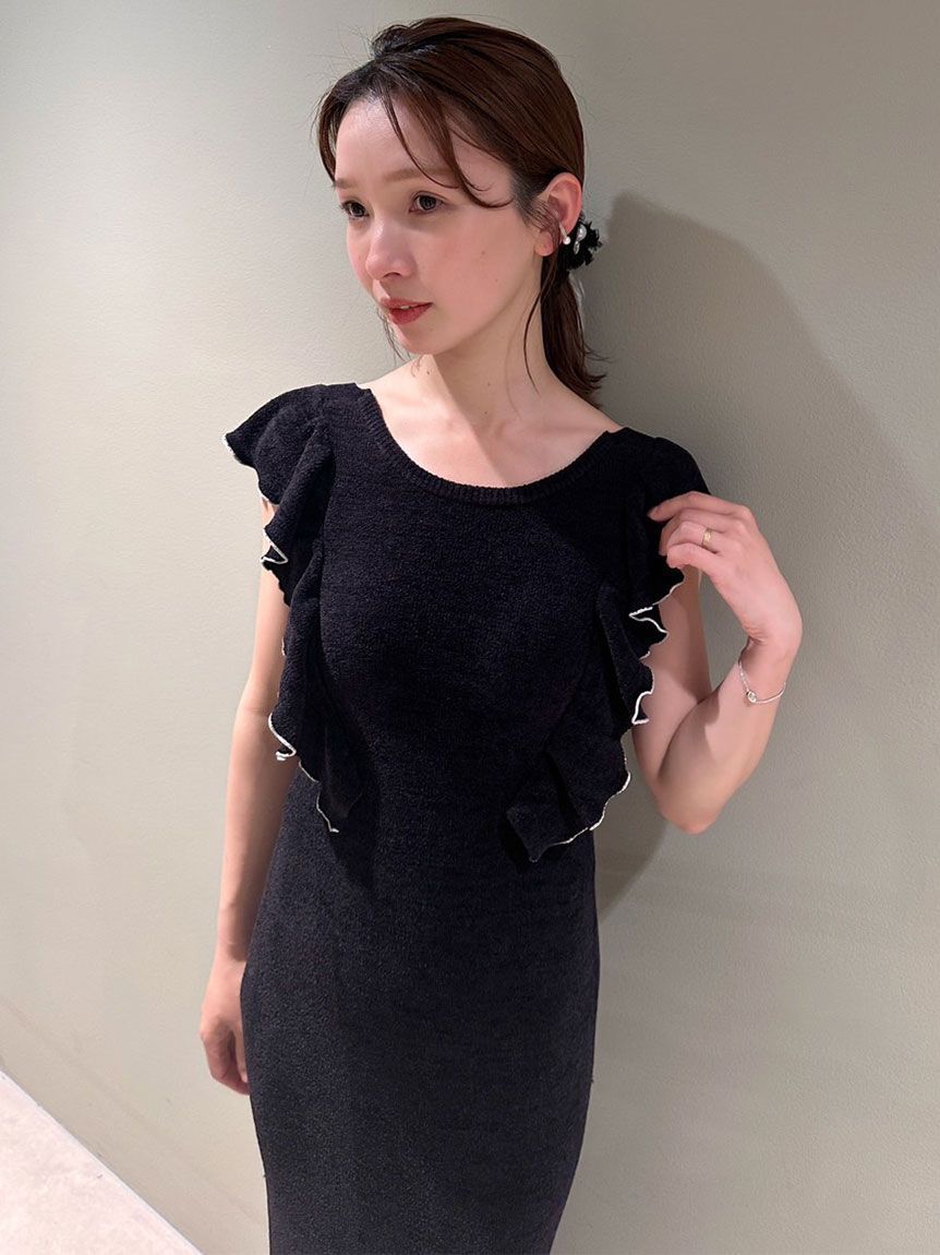 SNIDEL HOME「フリルニットワンピース」|ルームウェア|