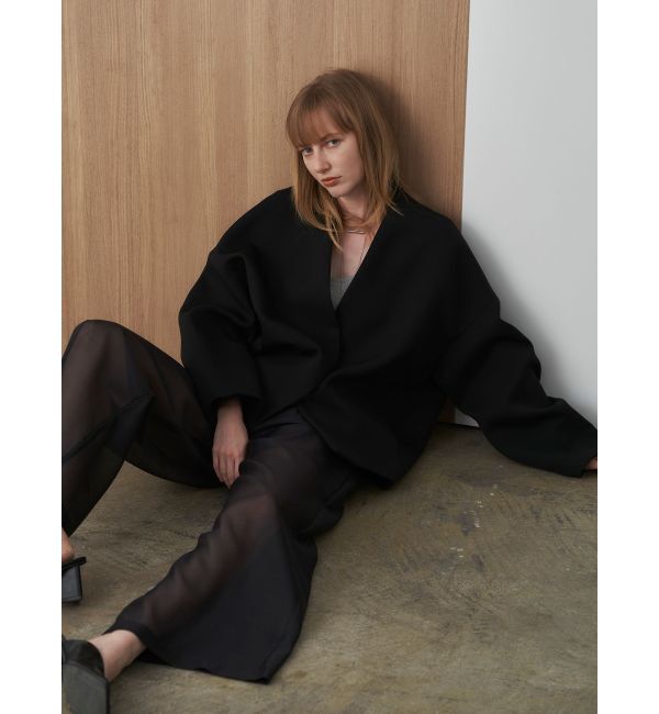 ELENDEEK「FORM SHORT CT」|ノーカラーコート|