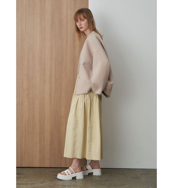 ELENDEEK「FORM SHORT CT」|ノーカラーコート|