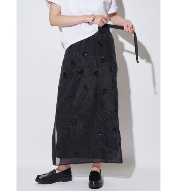 ELENDEEK「SPANGLE SHEER SK」|スカート|ブラック
