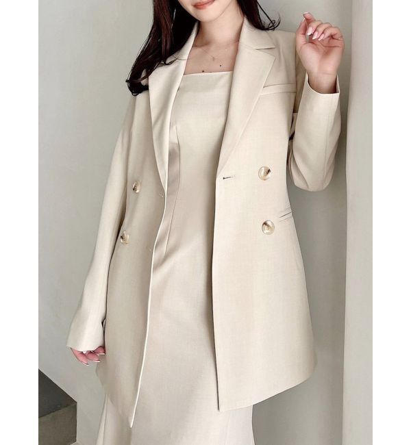 RESEXXY「【WEB限定】ウエストシェイプテーラージャケット【セットアップ着用可能】」|テーラードジャケット|アイボリー