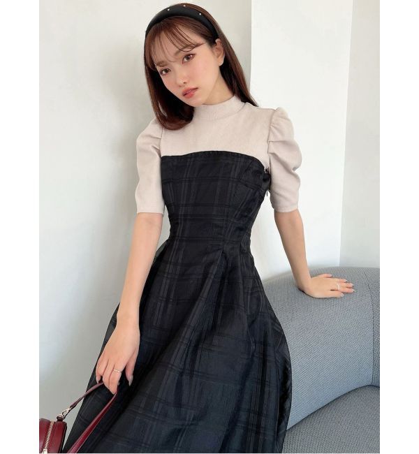 RESEXXY「チェックレイヤードフレアワンピース」|ワンピース|