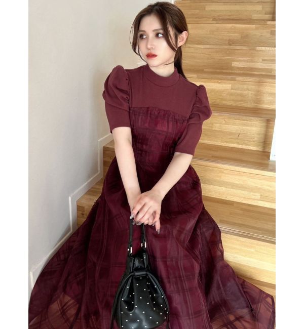 RESEXXY「チェックレイヤードフレアワンピース」|ワンピース|