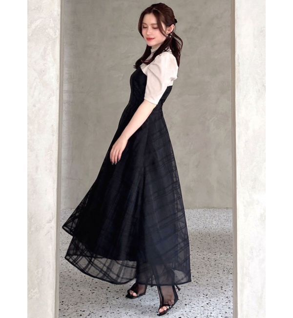 RESEXXY「チェックレイヤードフレアワンピース」|ワンピース|