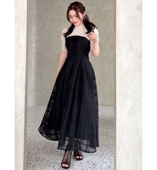 RESEXXY「チェックレイヤードフレアワンピース」|ワンピース|