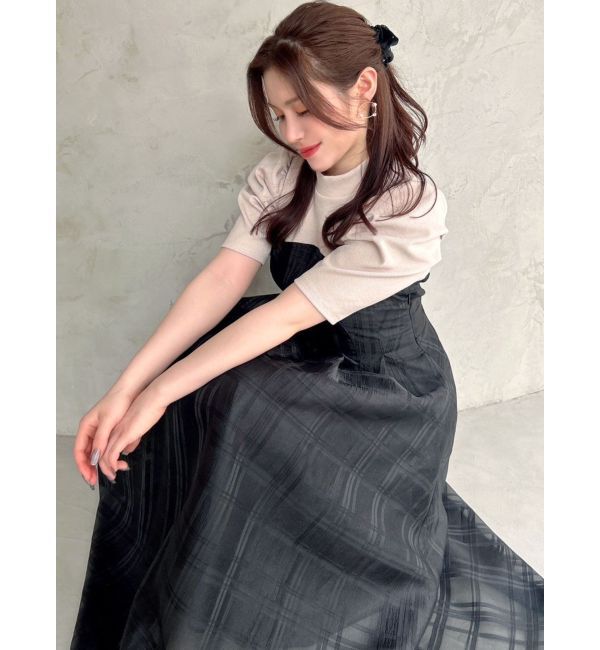 RESEXXY「チェックレイヤードフレアワンピース」|ワンピース|