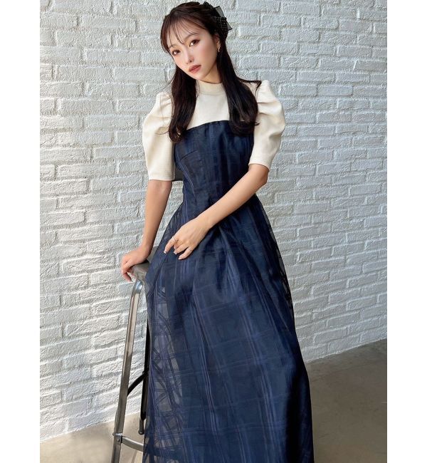 RESEXXY「チェックレイヤードフレアワンピース」|ワンピース|