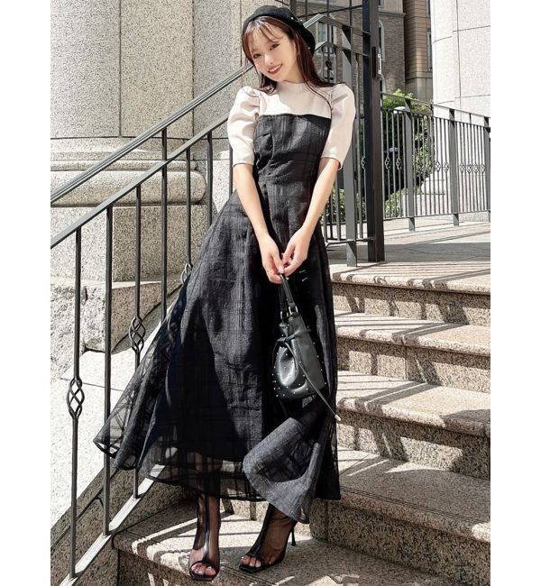 RESEXXY「チェックレイヤードフレアワンピース」|ワンピース|