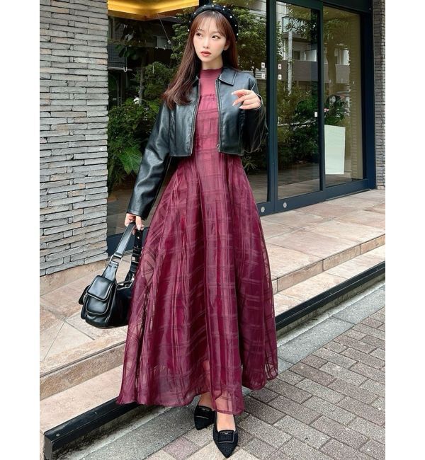 RESEXXY「チェックレイヤードフレアワンピース」|ワンピース|