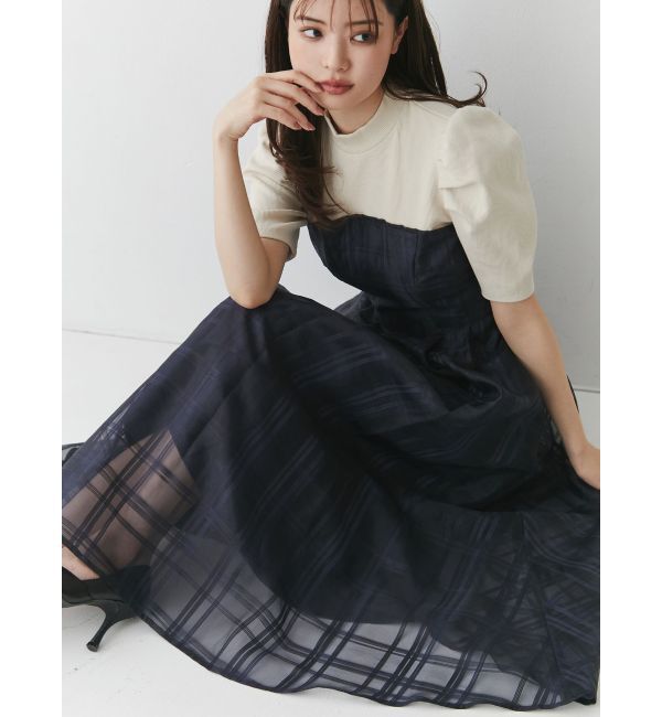 RESEXXY「チェックレイヤードフレアワンピース」|ワンピース|
