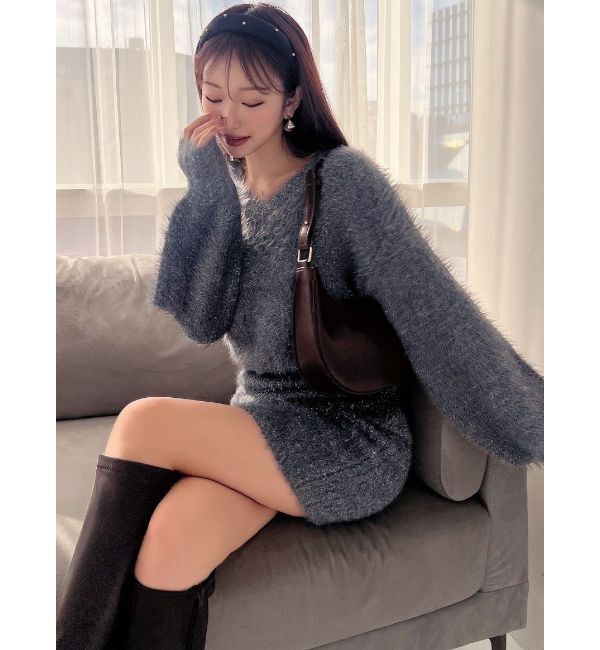 RESEXXY「ラメシャギーミニワンピース」|ワンピース|