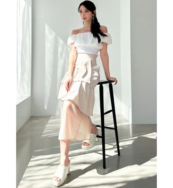 RESEXXY「レイヤードラッフルタイトスカート」|スカート|