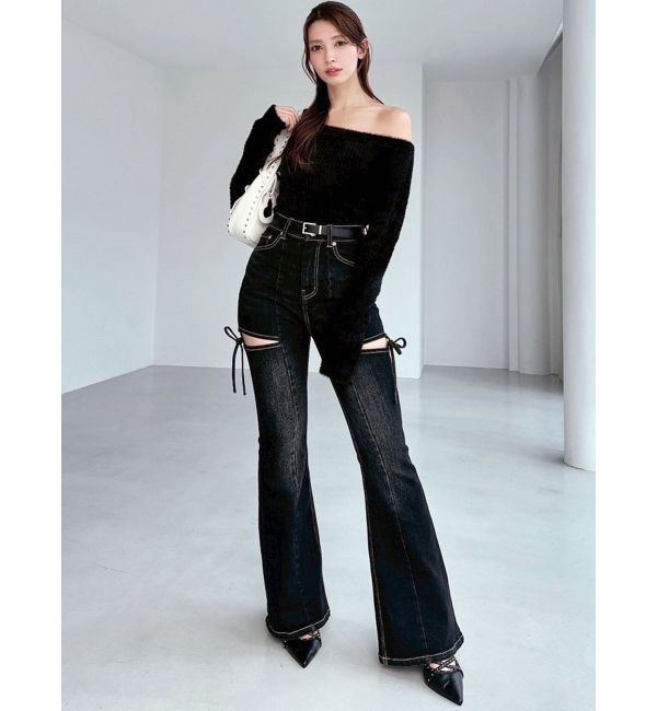 RESEXXY「ミニシャギーワンショルニットトップス」|ニット・セーター|