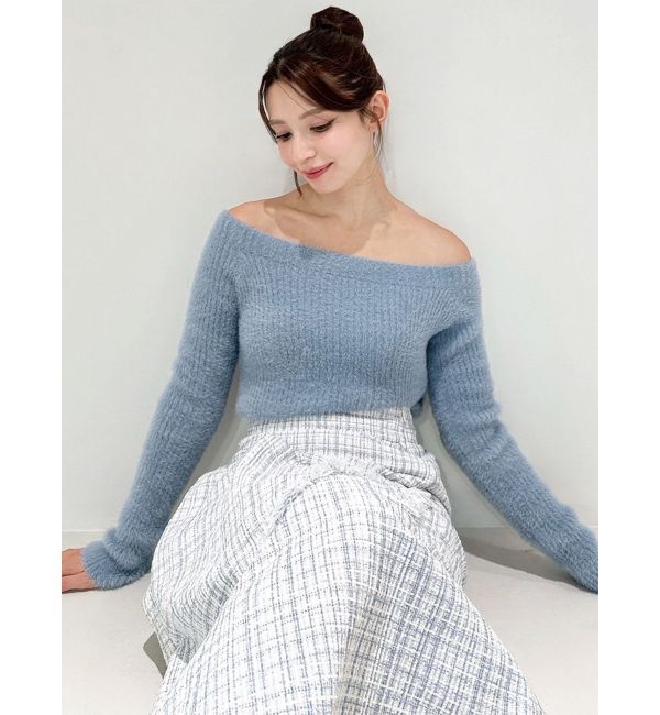 RESEXXY「ミニシャギーワンショルニットトップス」|ニット・セーター|