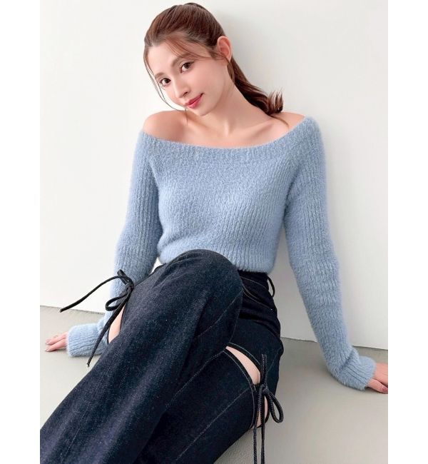 RESEXXY「ミニシャギーワンショルニットトップス」|ニット・セーター|