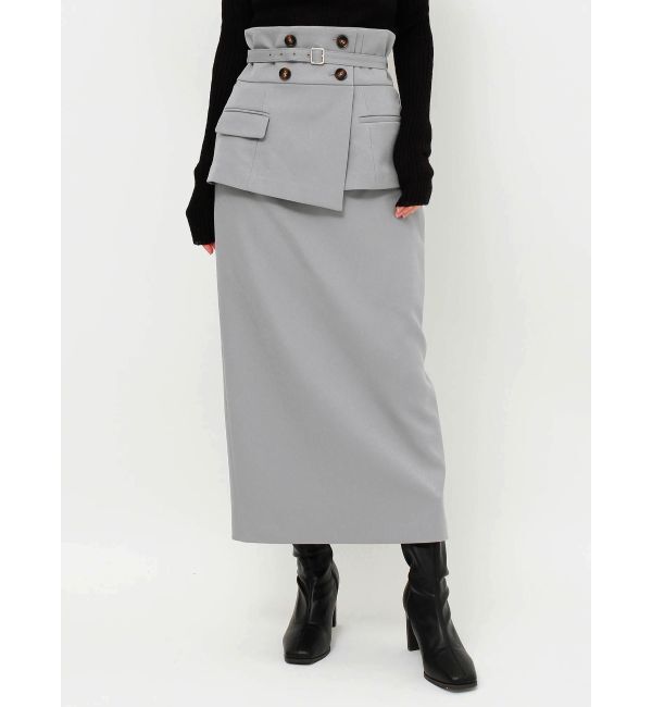 dazzlin「ペプラムデザインIラインスカート」|スカート|グレー