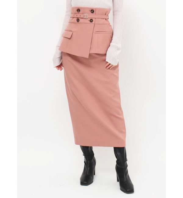 dazzlin「ペプラムデザインIラインスカート」|スカート|ピンク